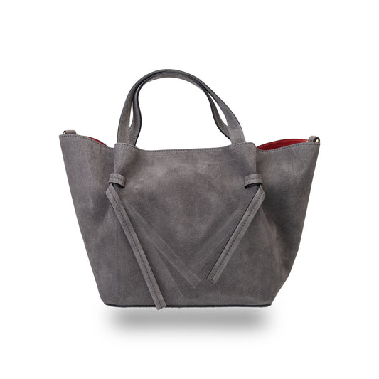 Bolso de mujer de ante natural gris Loretta