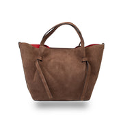 Bolso de mujer de piel serraje natural marrón Loretta
