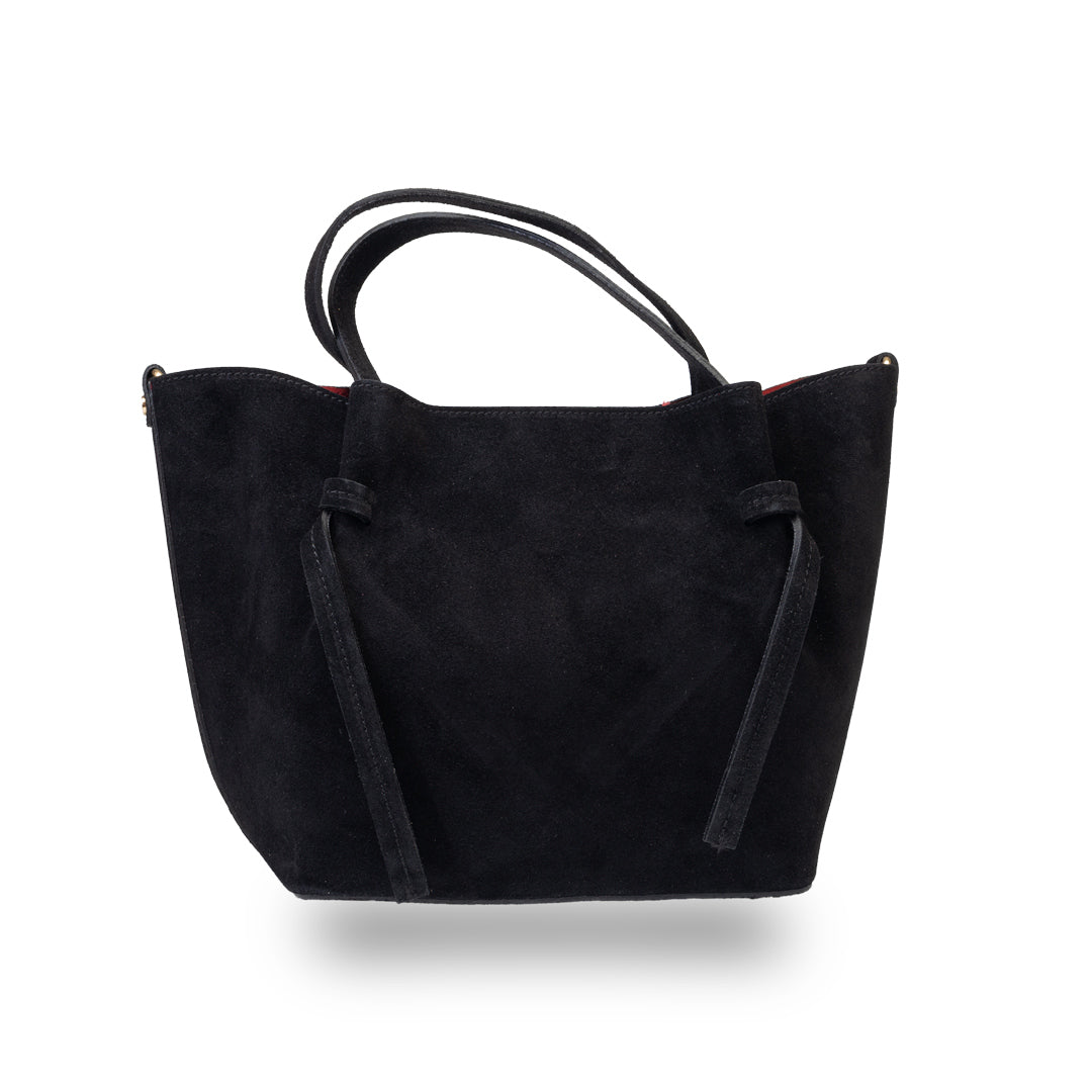 Bolso de mujer de ante natural negro Loretta