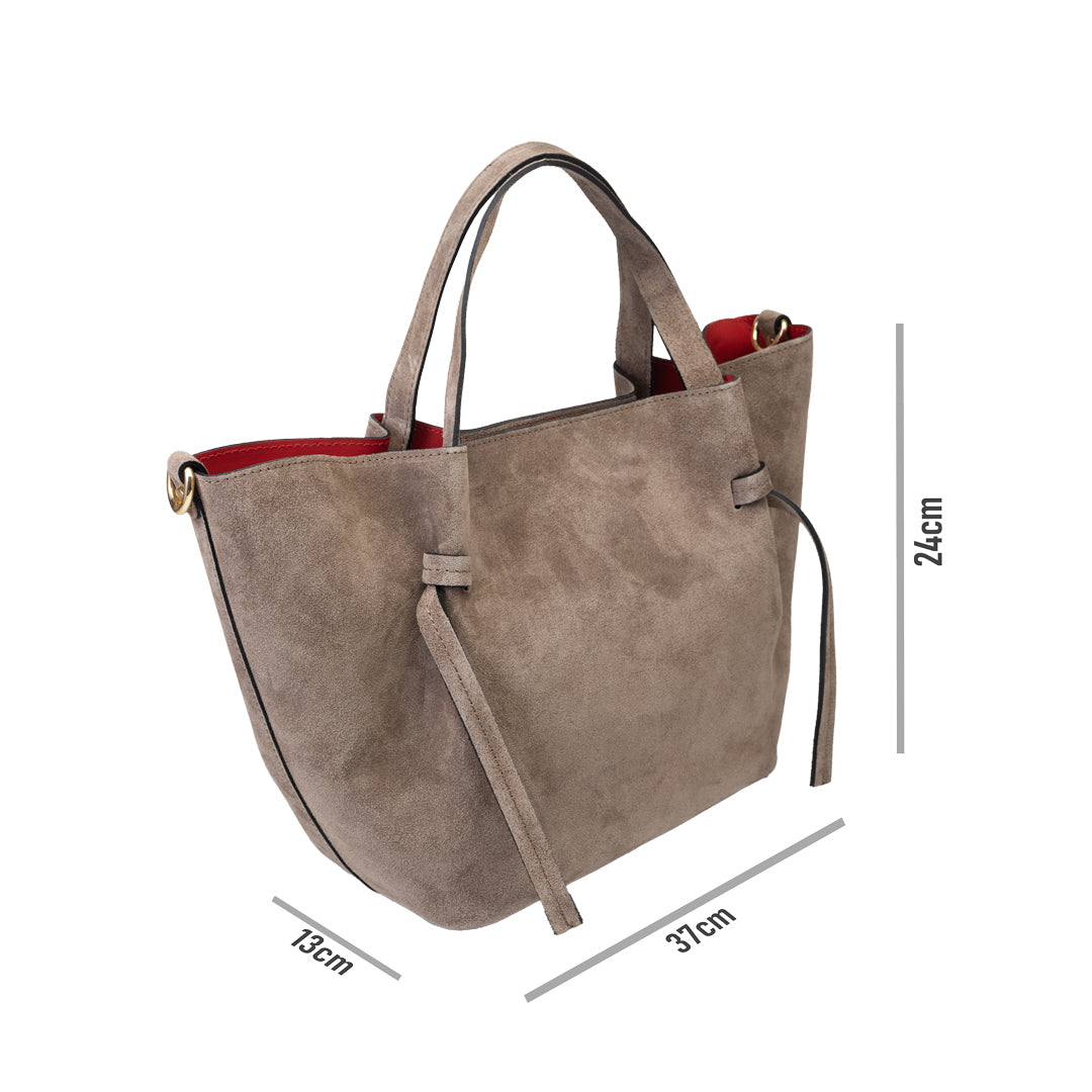 Bolso de mujer de ante natural topo claro Loretta