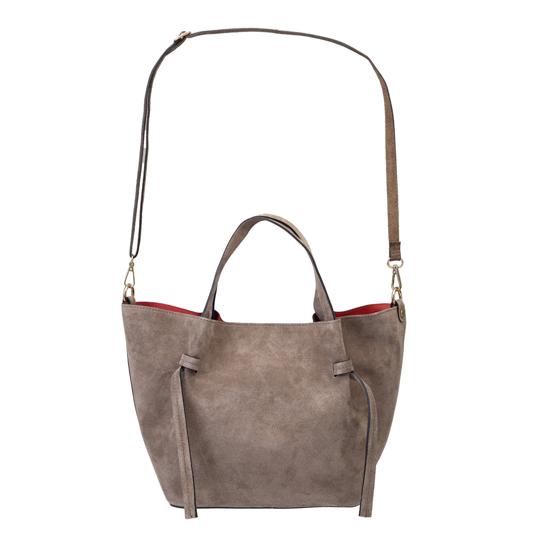 Bolso de mujer de ante natural topo claro Loretta