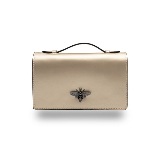 Bolso de mujer de cuero genuino dorado Lori