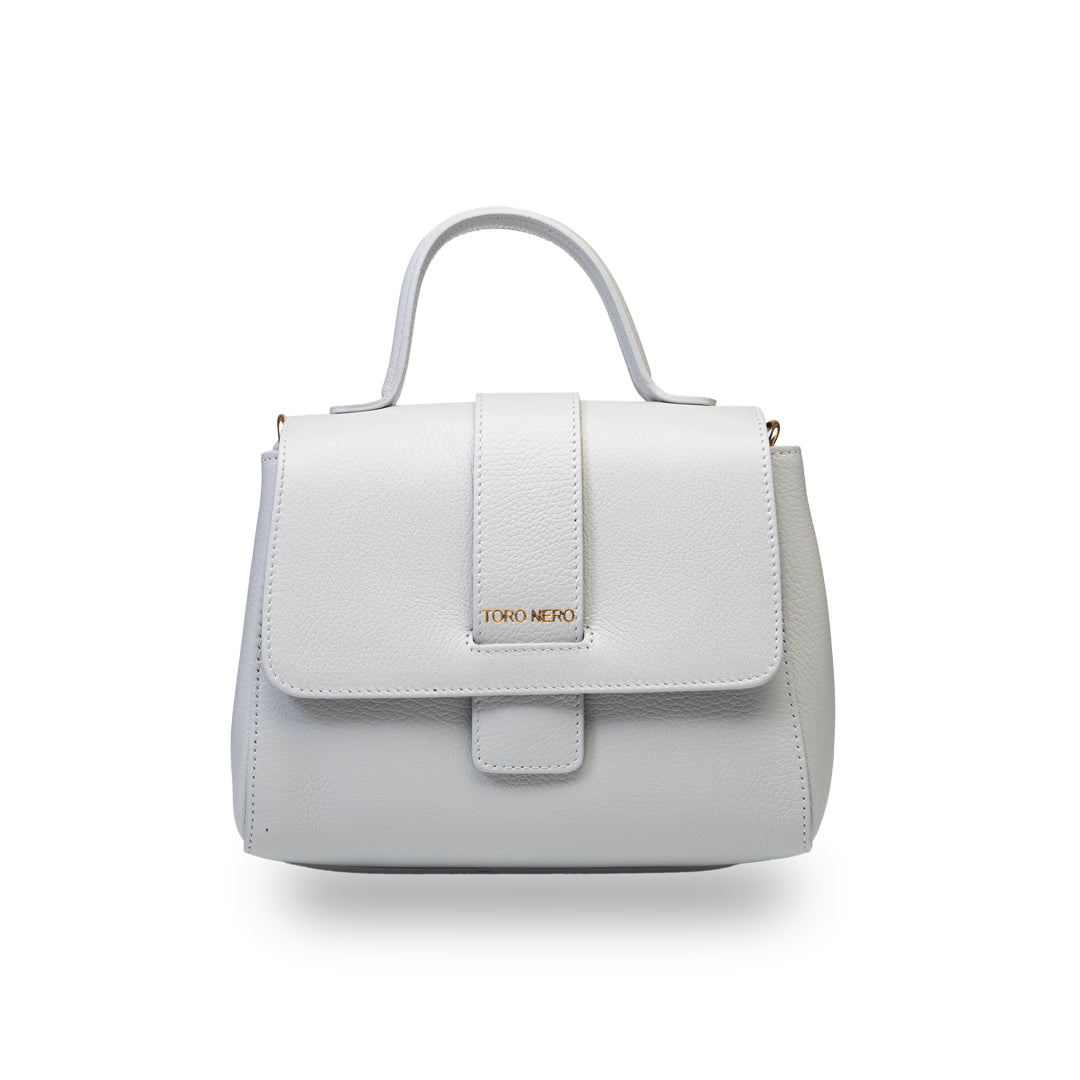 Bolso de mujer de piel natural gris claro Ranya