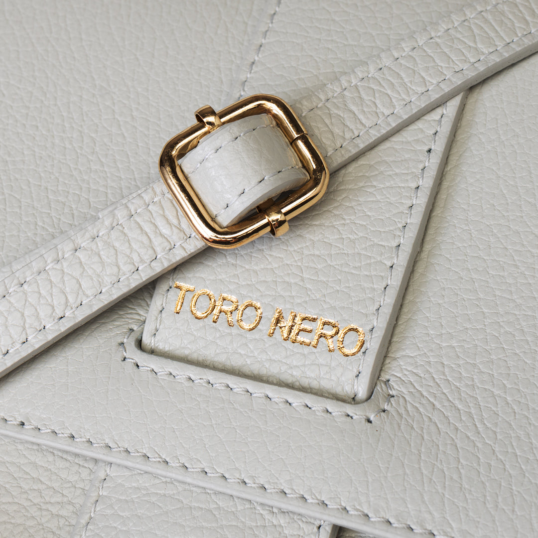 Bolso de mujer de piel natural gris claro Ranya