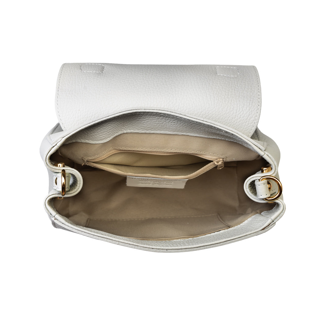 Bolso de mujer de piel natural gris claro Ranya