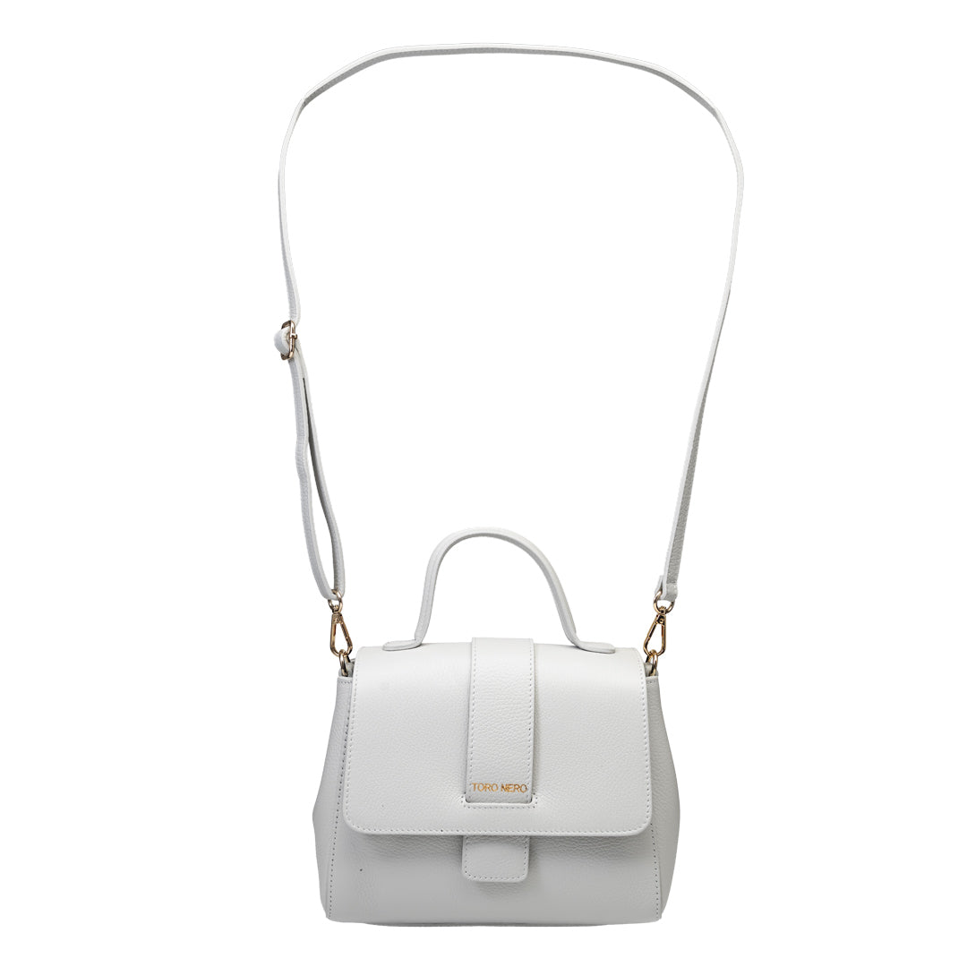 Bolso de mujer de piel natural gris claro Ranya
