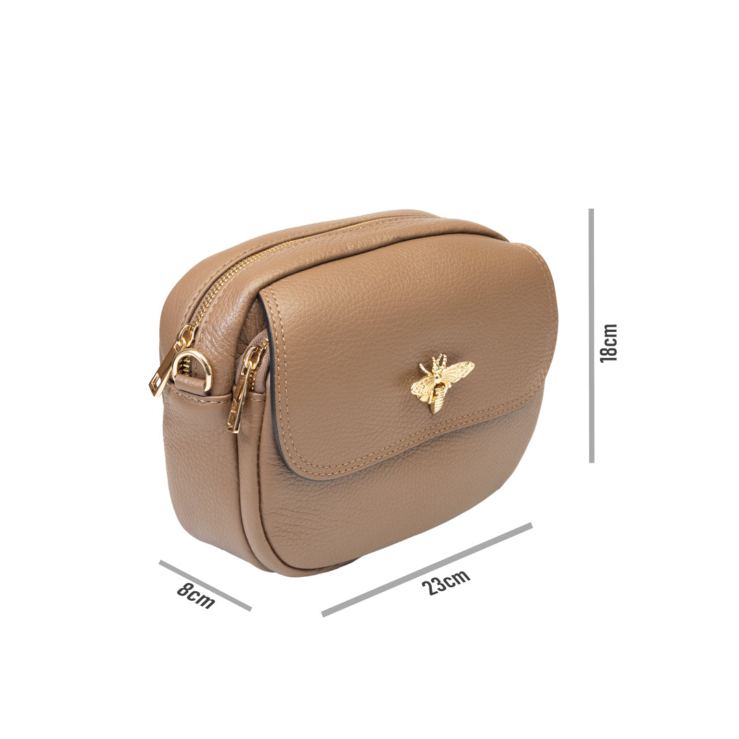 Bolso de mujer de piel natural marrón oscuro Eleonora