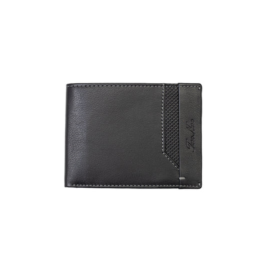 Billetera de cuero genuino negro para hombre - línea Vox, protección RFID