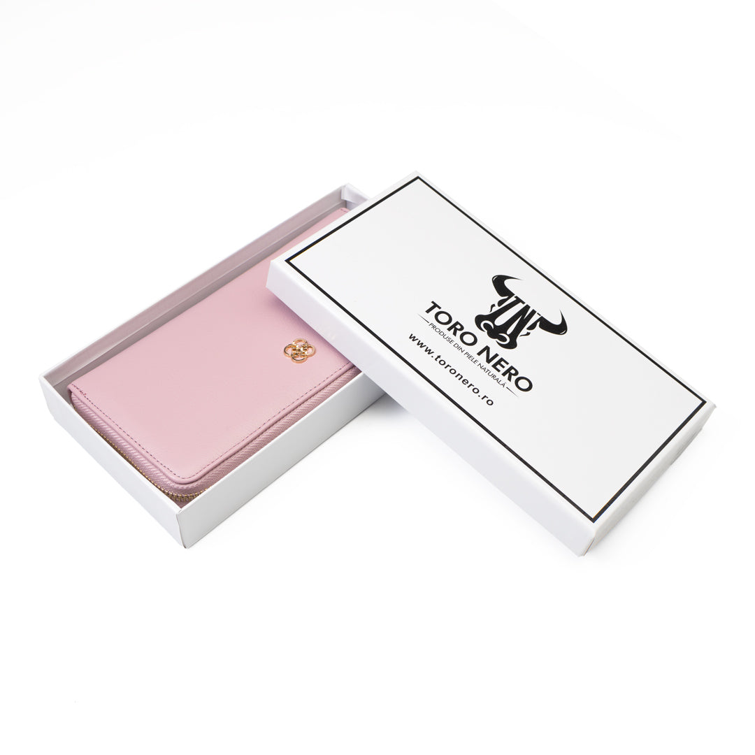 Cartera de mujer de piel natural lila - Arya