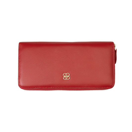 Cartera de mujer de piel natural roja - Arya