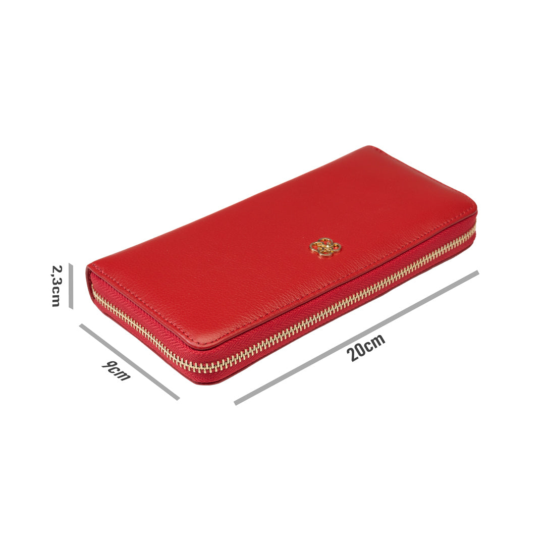 Cartera de mujer de piel natural roja - Arya