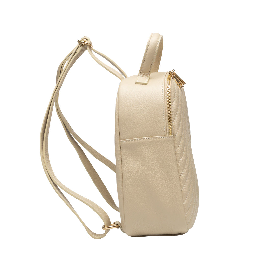 Rucsac damă din piele naturala bej Ruxi