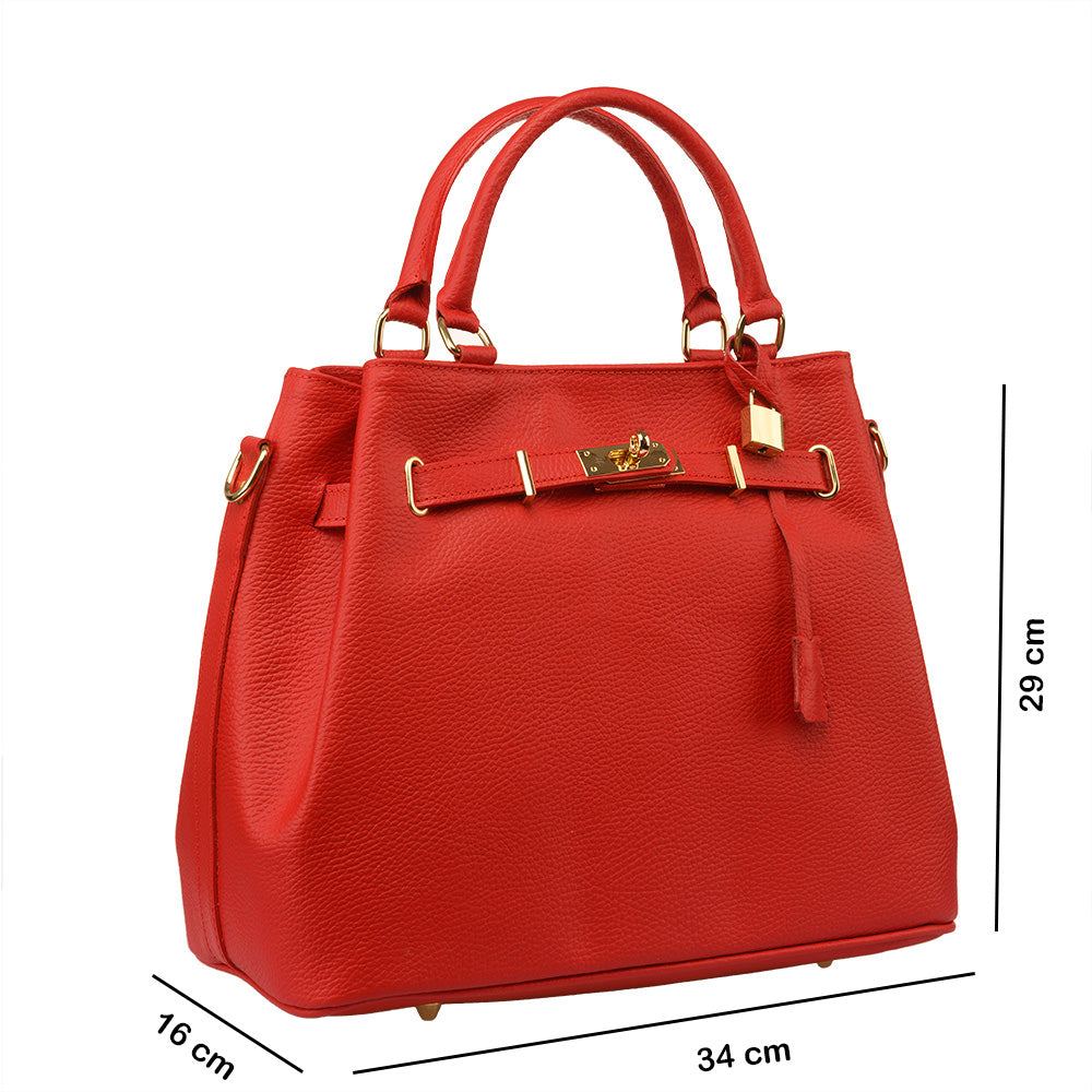 Dámska kabelka z pravej kože, červená Odyssey